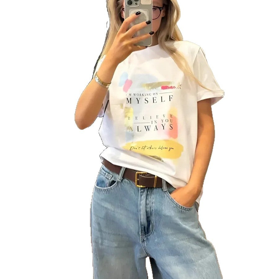 Letter short sleeved T-shirt