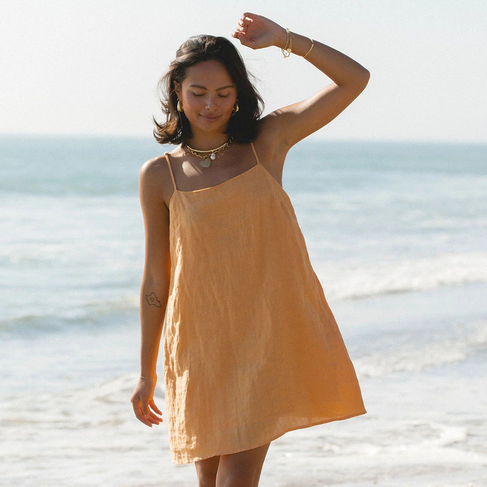 Sleeveless camisole short dress