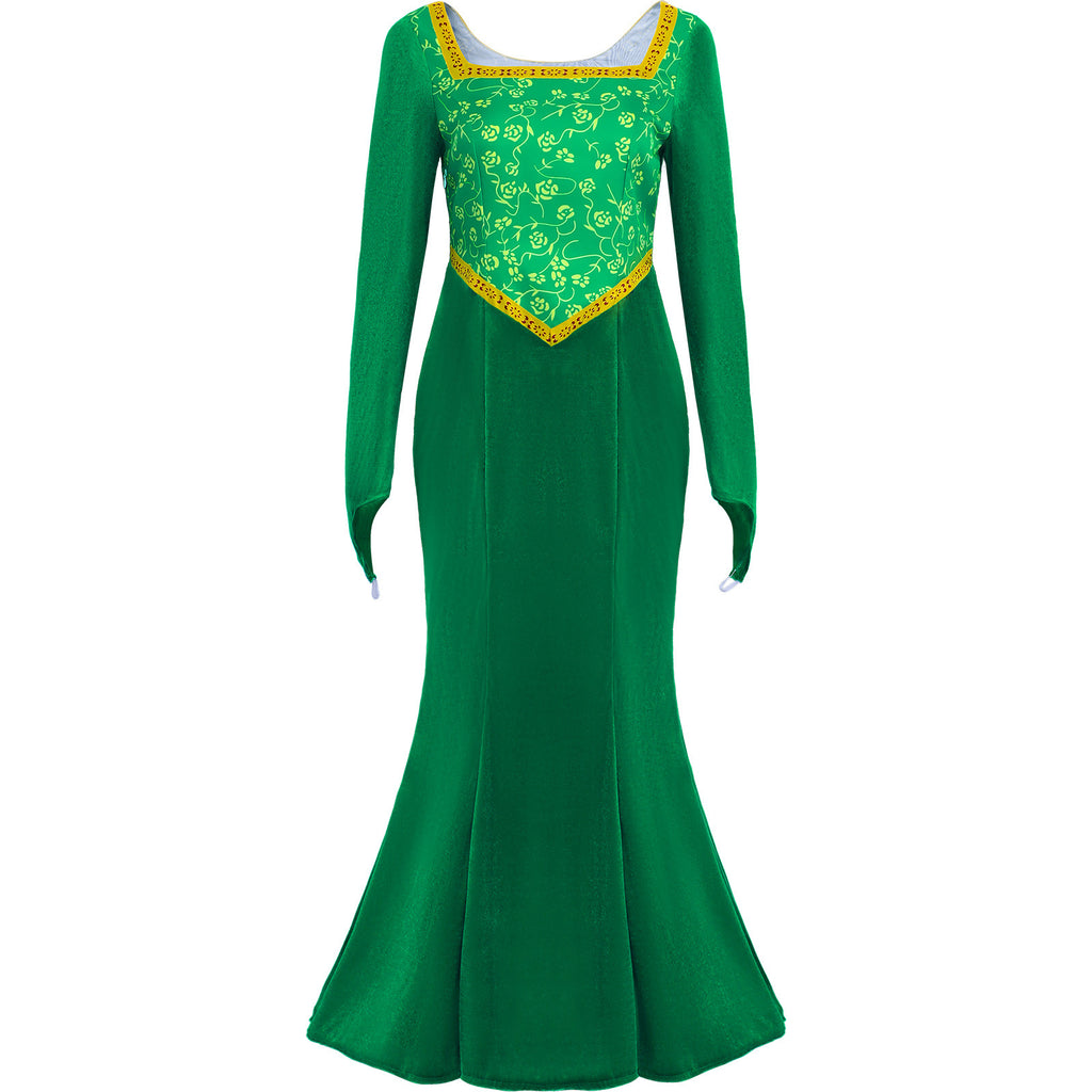 Monster Slayer Princess Fiona Cosplay Costume Halloween Performance Dress Princess Fiona Long Dress