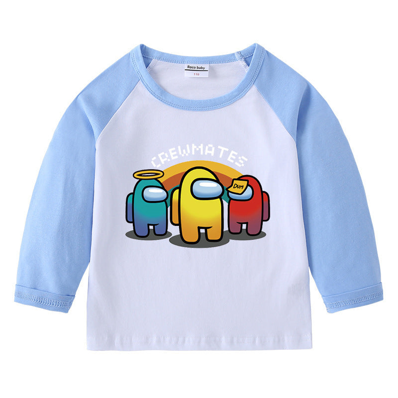 Children's T-shirt with round neck and long sleeved base