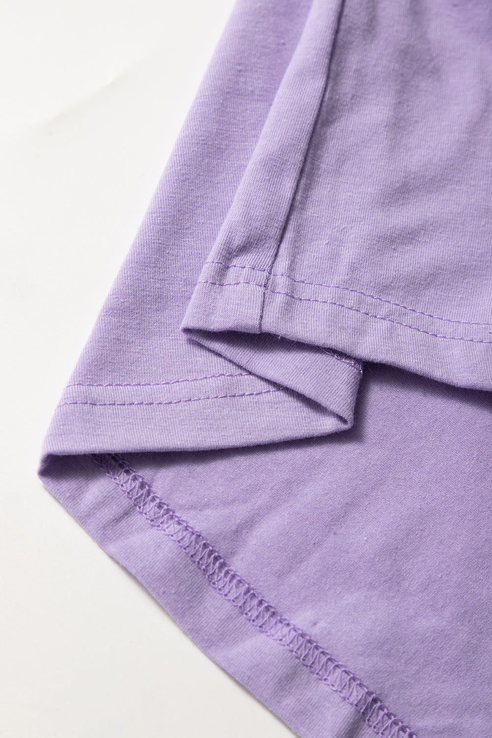 Sachet Pink Solid Color Basic Crew Neck Plain Tee