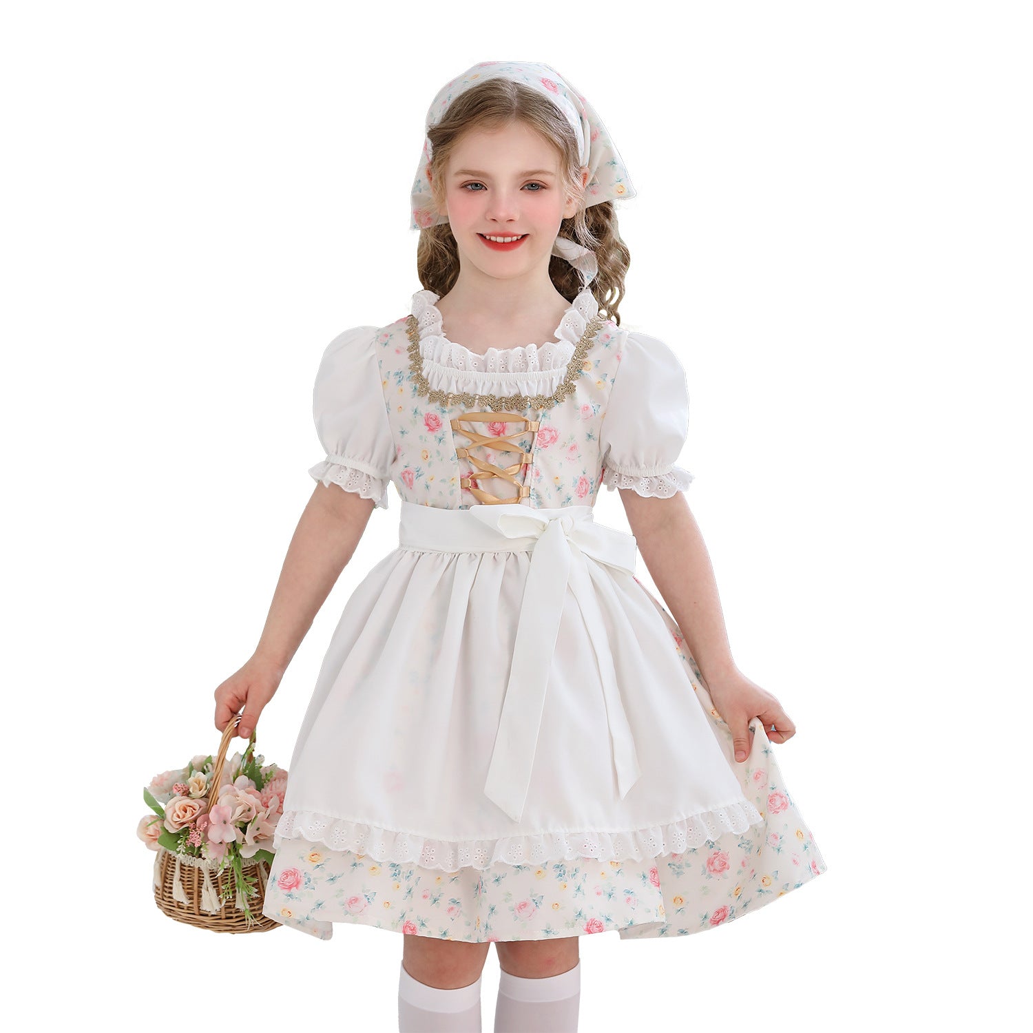 Rural Colonial Children's Clothing Beer Festival Maid Style Cottage Girl Lolita Farm Dirndl Dress