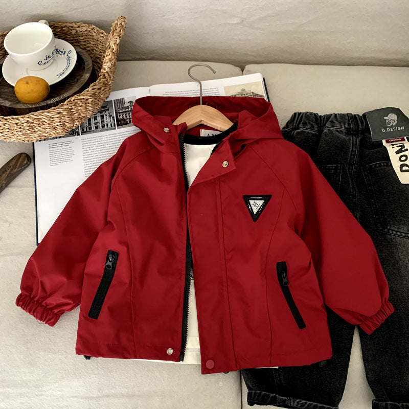 Baby girl's top children's hooded clothes and assault suit