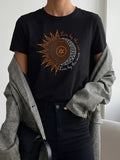 Round neck loose short sleeved T-shirt for women