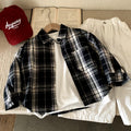 Children's clothing boys' long sleeved shirt checkered shirt