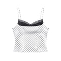 Lace patchwork polka dot camisole base vest