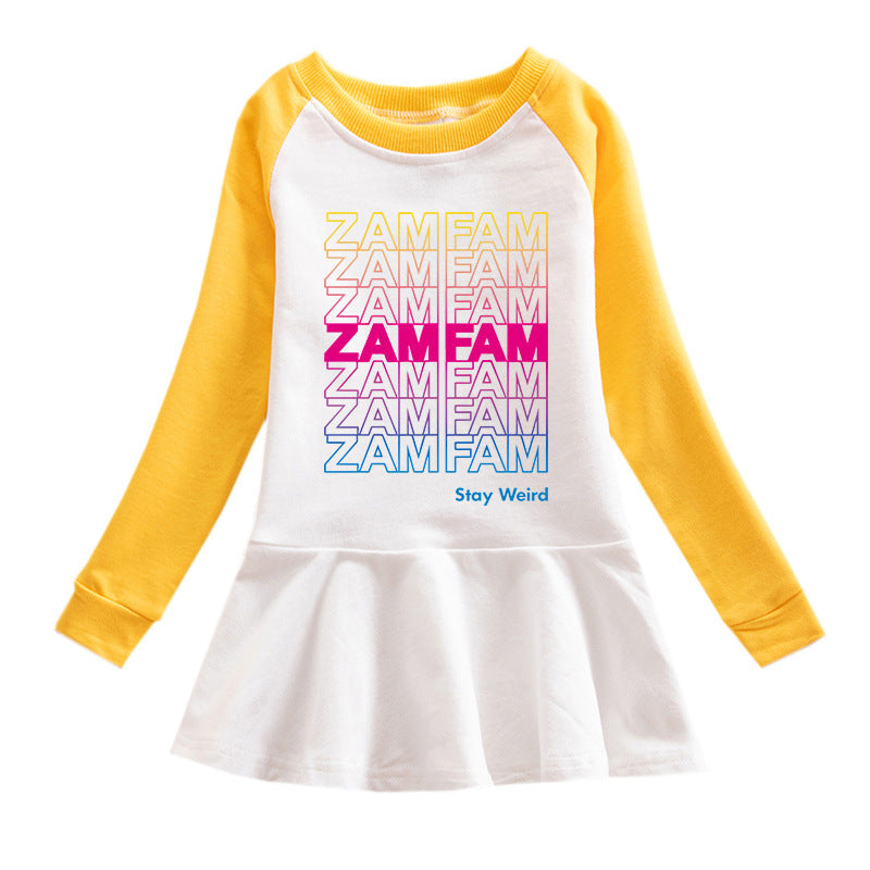 Cartoon hoodie girl dress