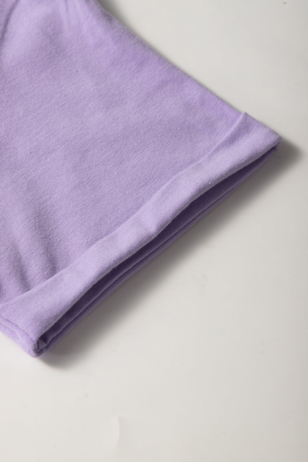 Sachet Pink Solid Color Basic Crew Neck Plain Tee