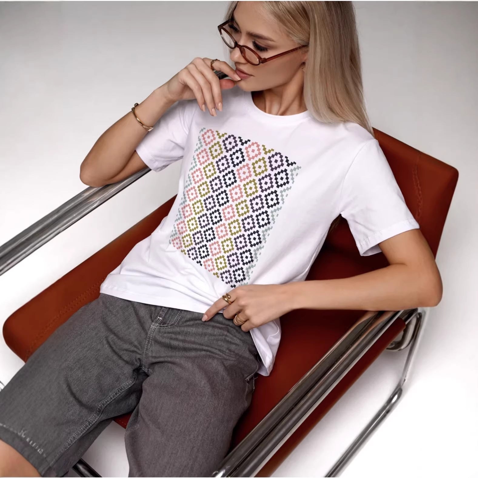 Printed short sleeved shirt