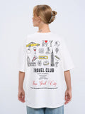 Round neck letter pattern loose short sleeved top for women
