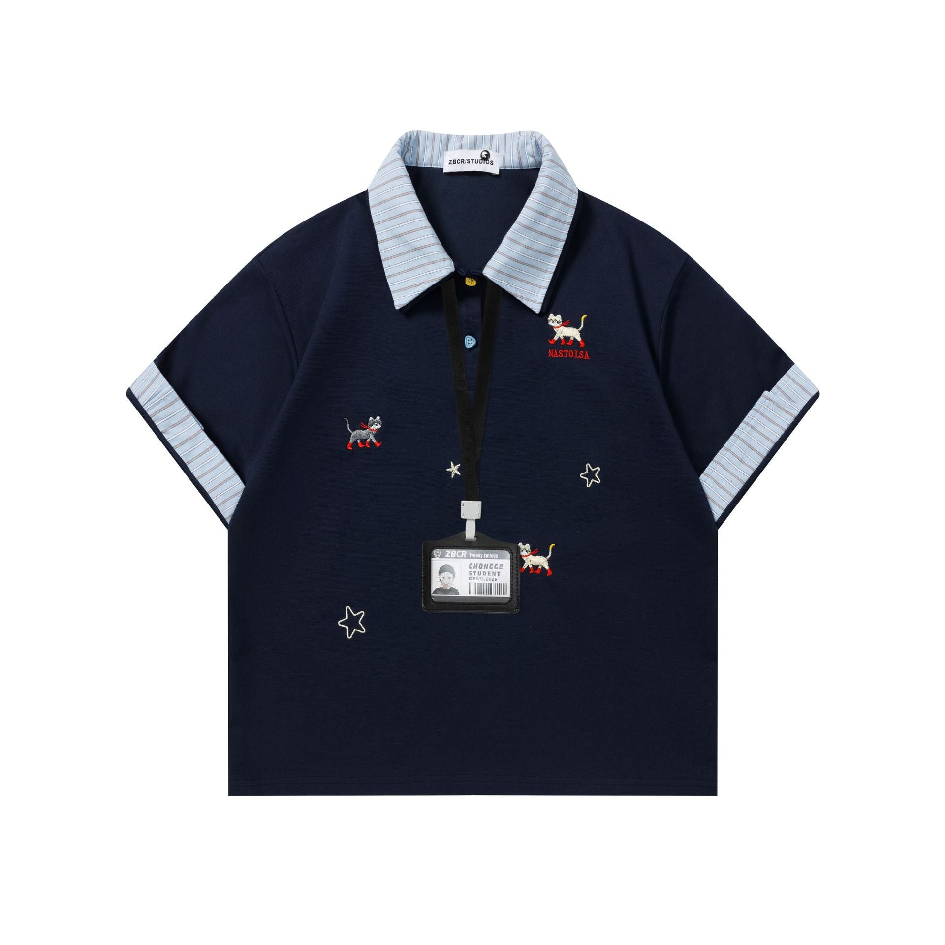 fake two-piece short sleeve