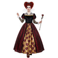 Alice in Wonderland Red Queen Cosplay Costume, Halloween Stage Performance Dress