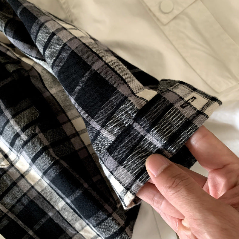 Children's clothing boys' long sleeved shirt checkered shirt