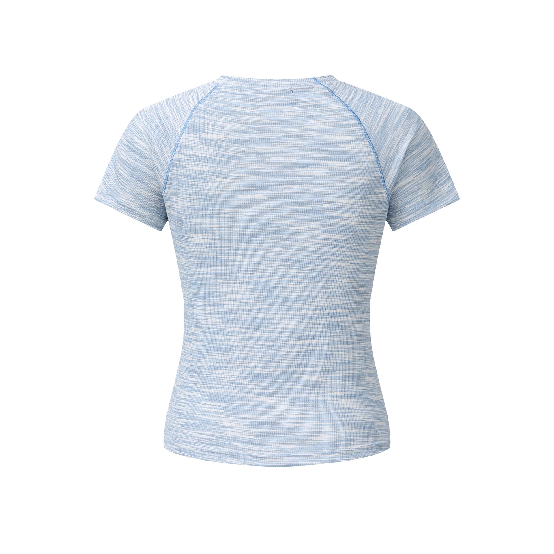 Women's Slim Fit Round Neck Short Sleeve Small Color Block Pleated Button T-Shirt