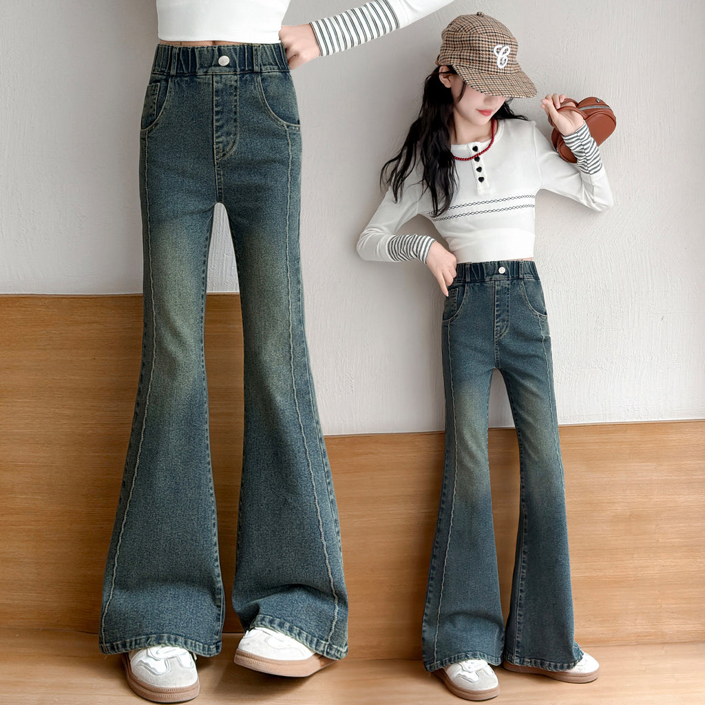 Charming Girls' Flared Jeans Pants