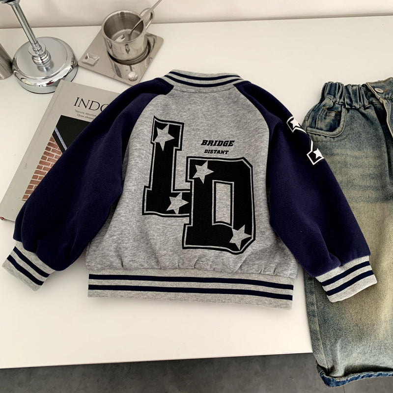 Boys' baseball jacket for spring and autumn wear