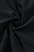 Black Solid Color 2-in-1 Drawstring Elastic Waist Swim Shorts