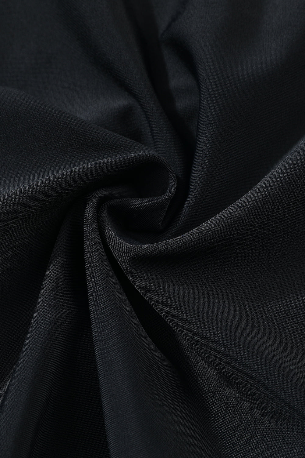 Black Solid Color 2-in-1 Drawstring Elastic Waist Swim Shorts