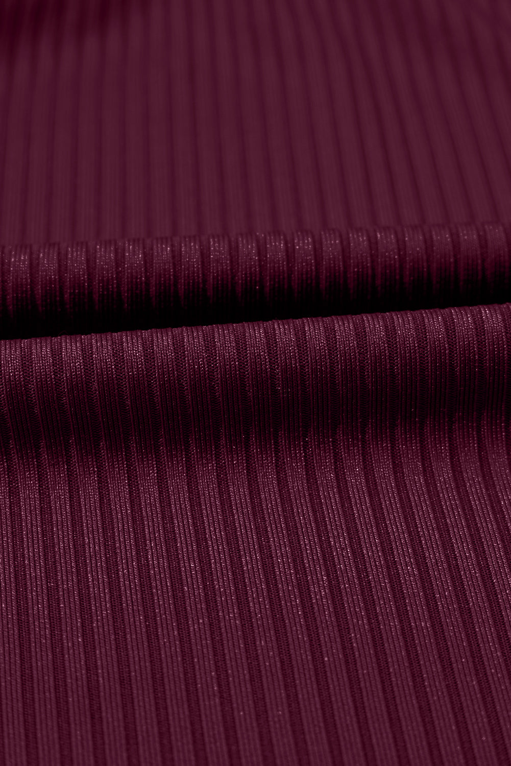 Burgundy Ribbed Knit Crossed Detail Tank Skort 2pcs Swimsuit
