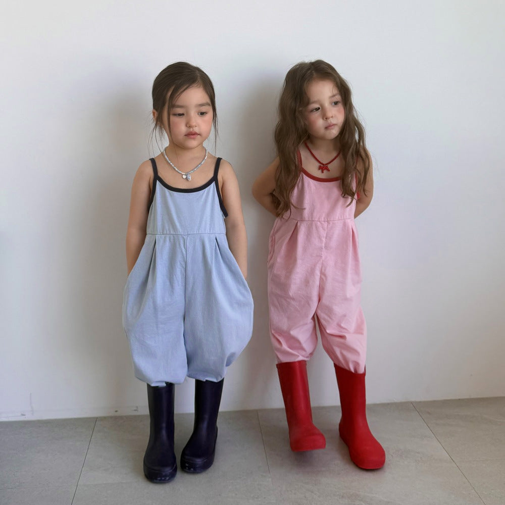 Color-Block Romper for Girls, Sleeveless Onesie for Boys