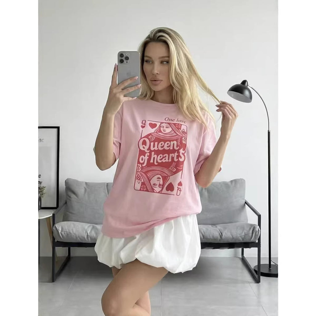Loose round neck short sleeved T-shirt top