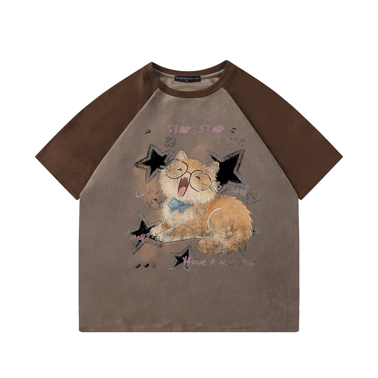 Funny Eyes Orange Cat Short Sleeve