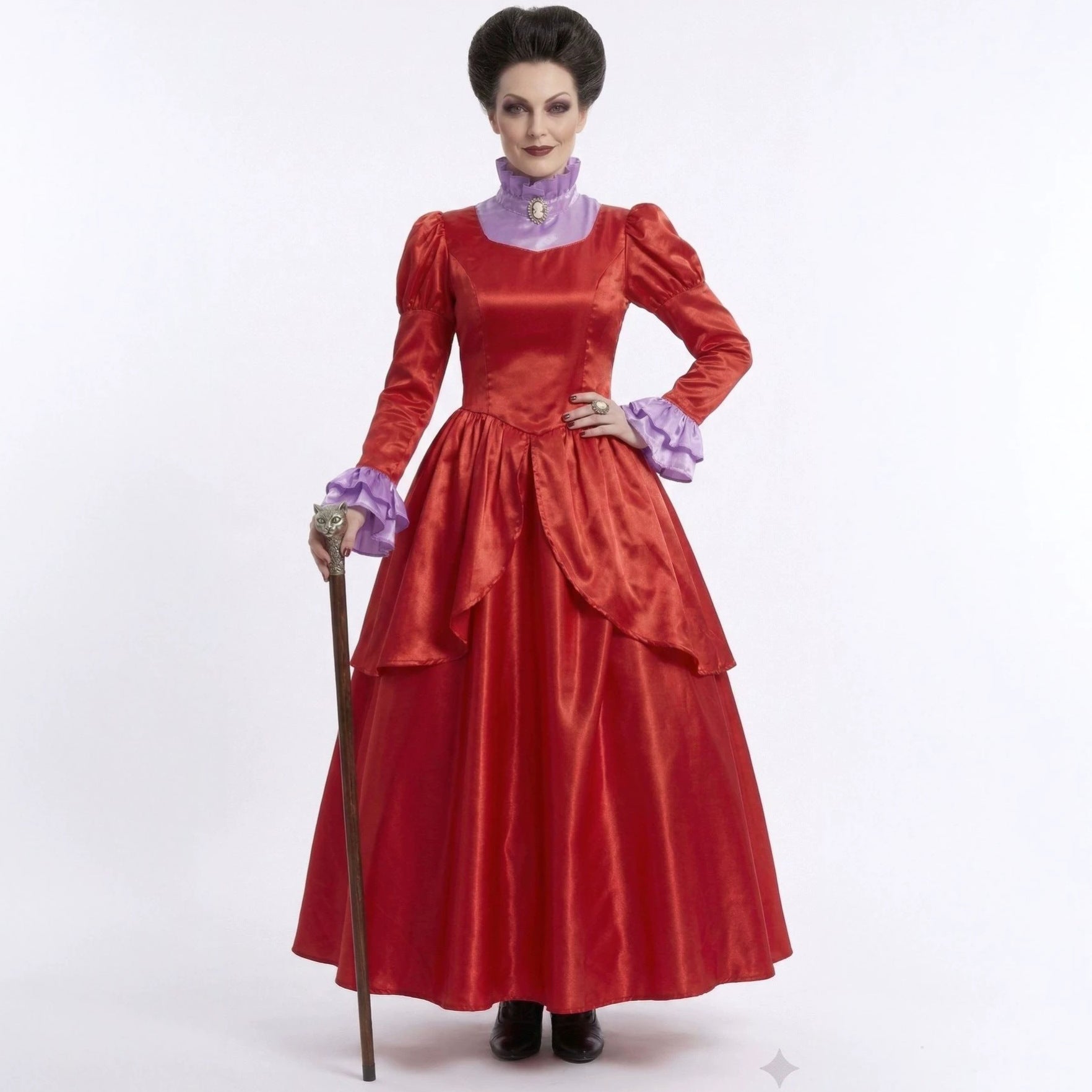 Halloween Queen Cosplay Costume Adult Alice in Wonderland Queen of Hearts Court Long Dress