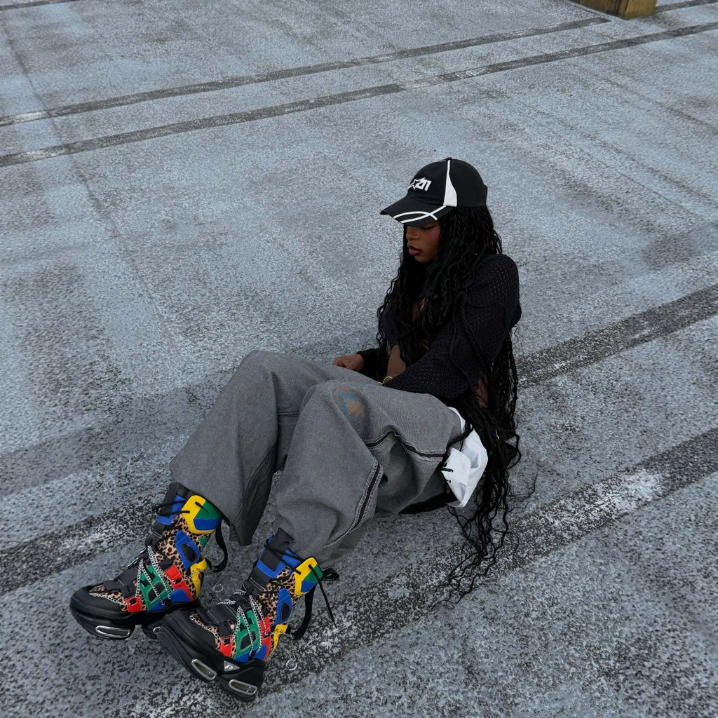 Streetwear Unique Reversible Large Pocket Printed Jeans