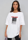Short sleeved T-shirt with letter pattern for women