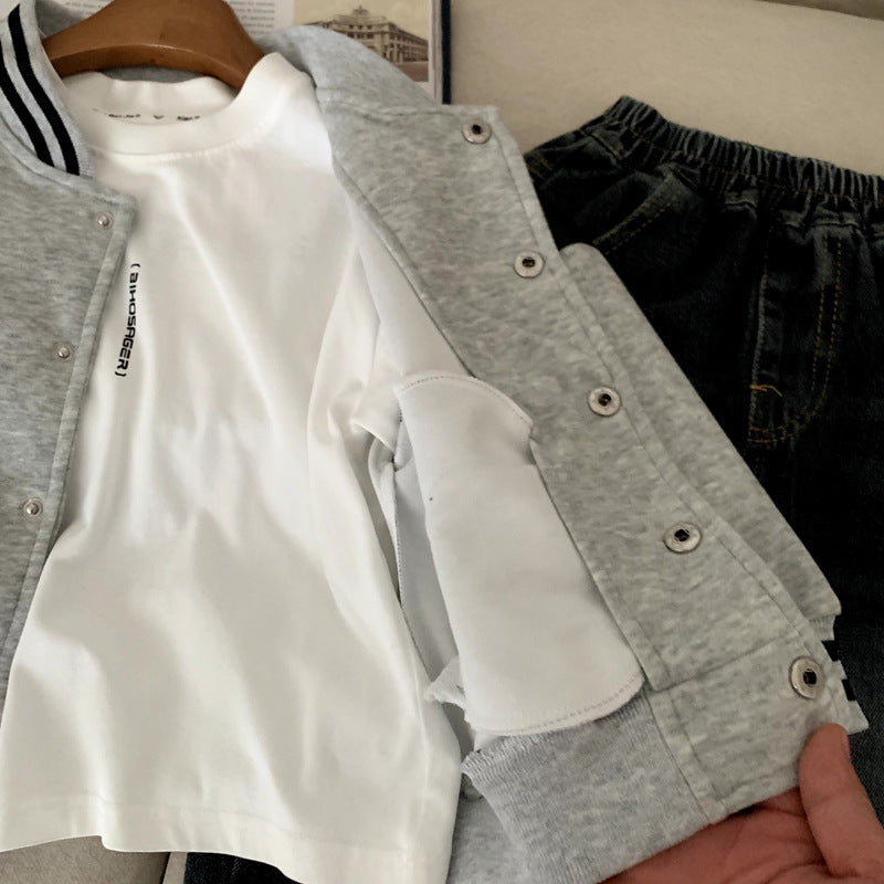 Boy's coat baby's autumn outfit baseball jersey autumn