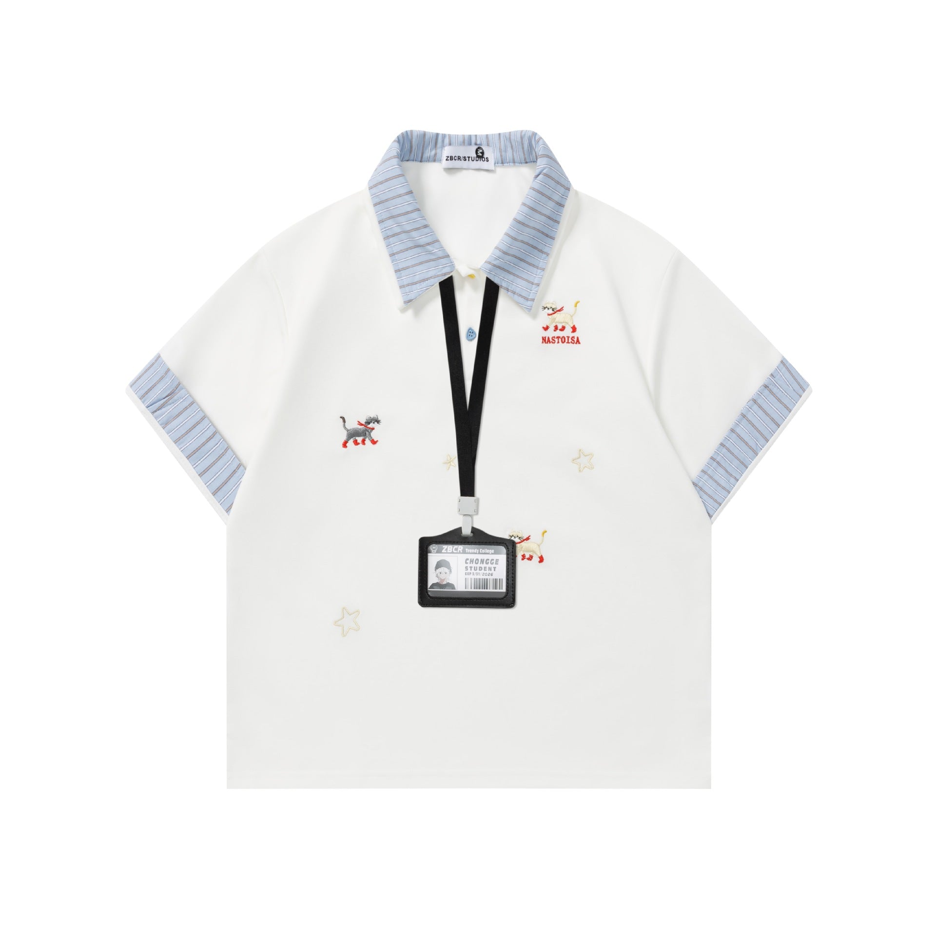 fake two-piece short sleeve