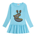 Girls' round neck cotton dress