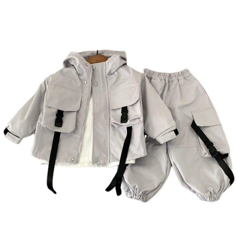 Children's clothing boys' autumn clothing work pants and assault suit set