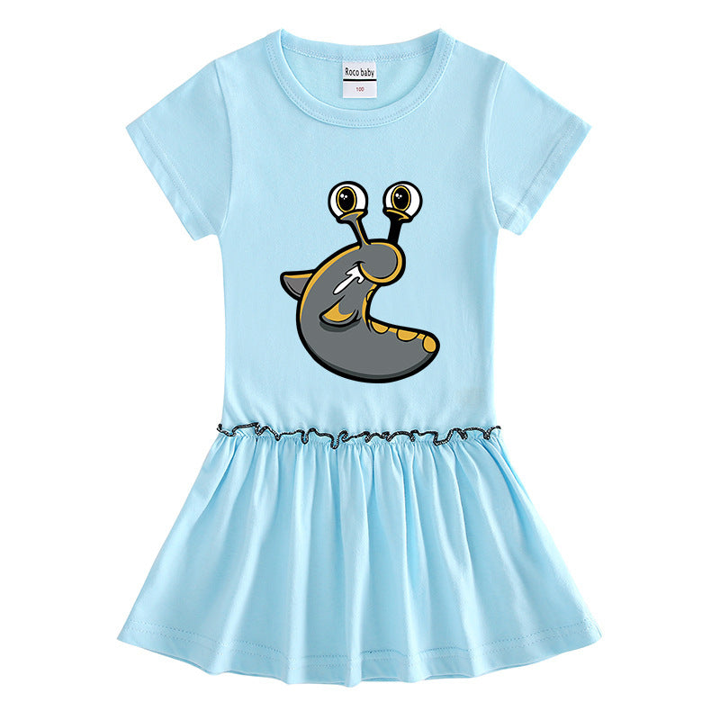 Children's short sleeved dress made of cotton