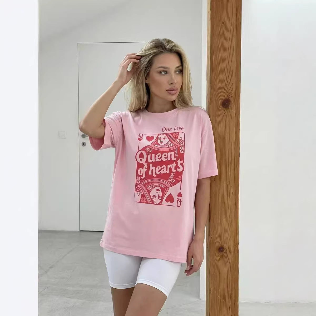 Loose round neck short sleeved T-shirt top