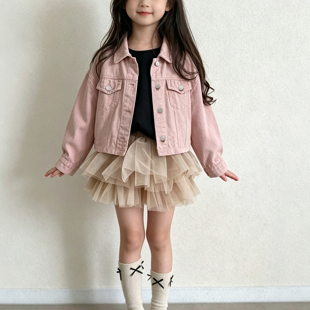 Girls' Velvet Skirt Pants, Children's Puffy Princess Dress