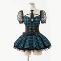 Elven High School Francine Cosplay Costume College Style Waist-Cinched Plaid Dress Halloween Role-Play Outfit