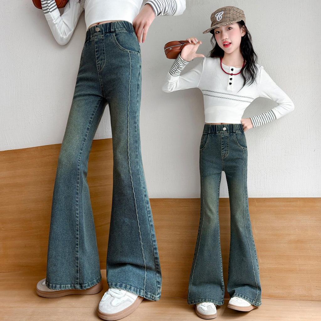 Charming Girls' Flared Jeans Pants