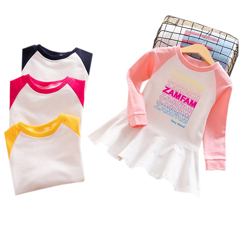 Cartoon hoodie girl dress