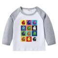Children's T-shirt with round neck cartoon long sleeves