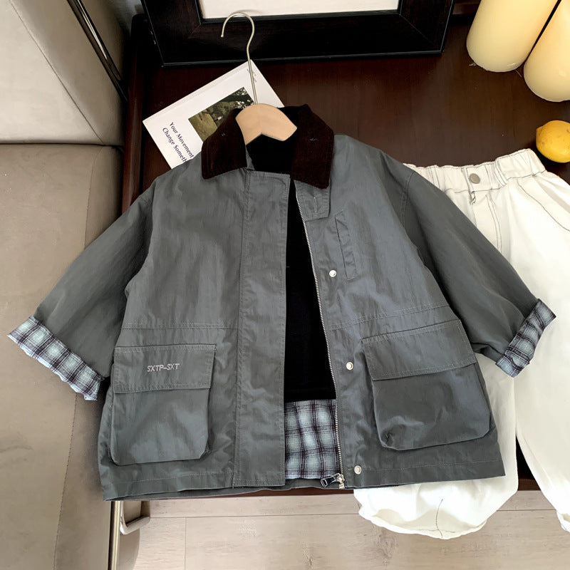 Boys' outerwear baby windbreaker spring and autumn clothes