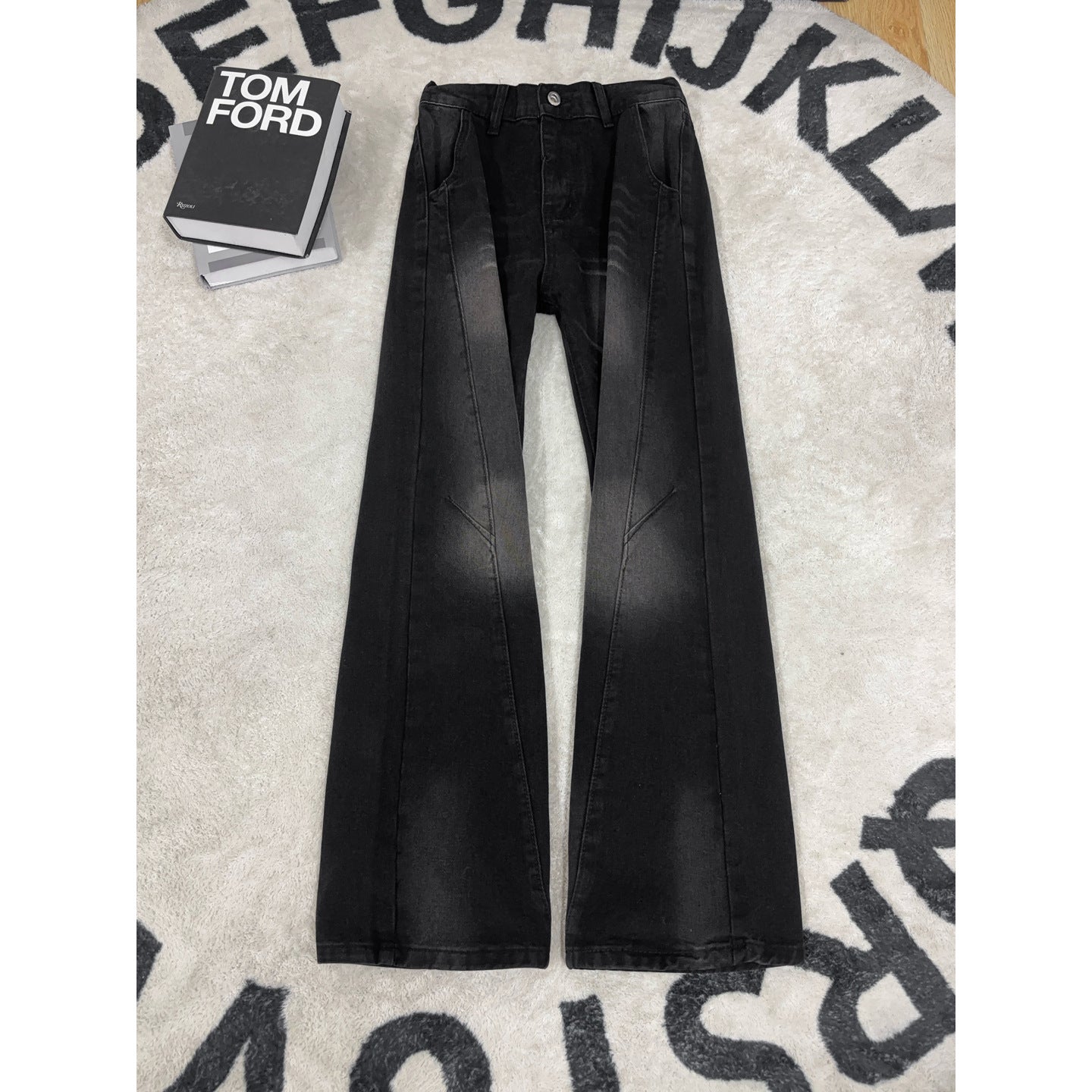knife-cut wide-leg pants for men