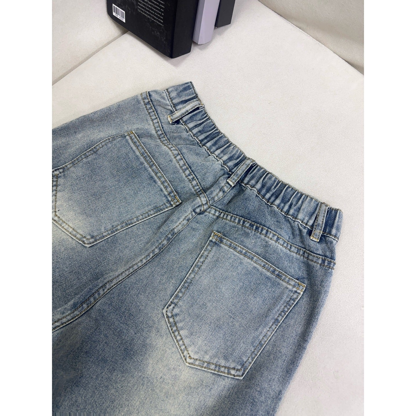 Retro Distressed Design Denim Pants