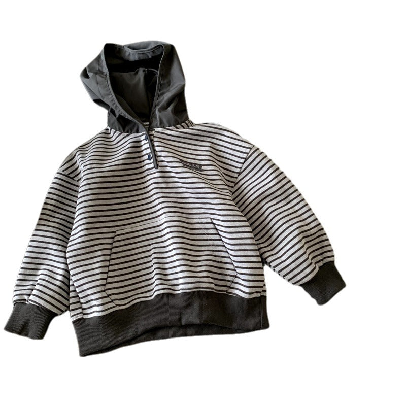 Children's baby girl striped casual top pullover
