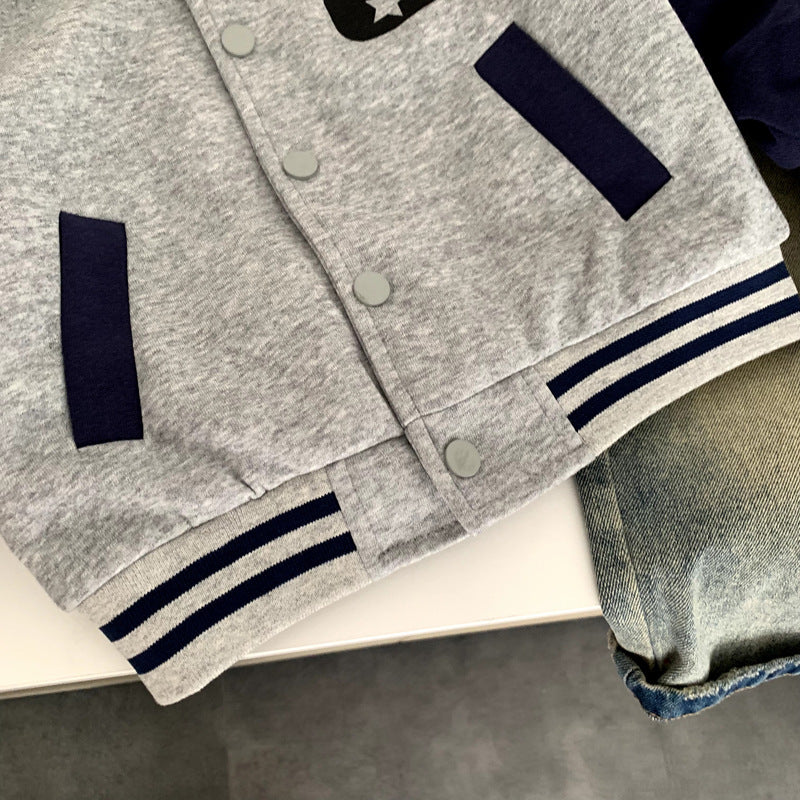 Boys' baseball jacket for spring and autumn wear