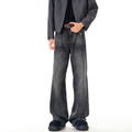 Street Style Washed Straight Leg Jeans Men