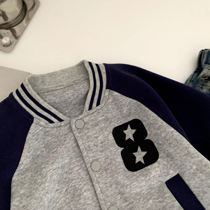 Boys' baseball jacket for spring and autumn wear