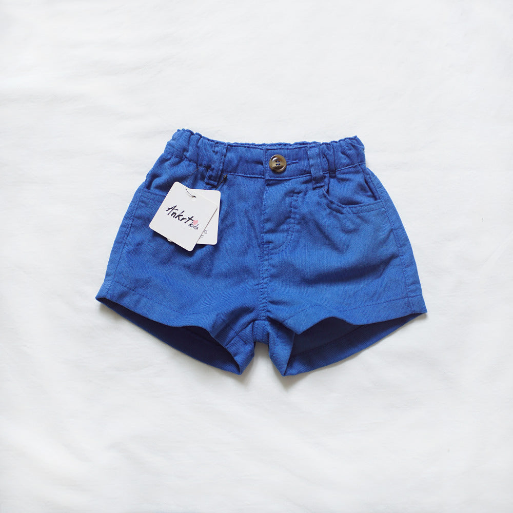 Children's Klein Blue Corduroy Shorts for Girls