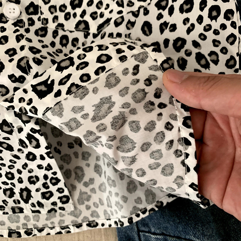 Boys' shirt leopard print versatile children's jacket