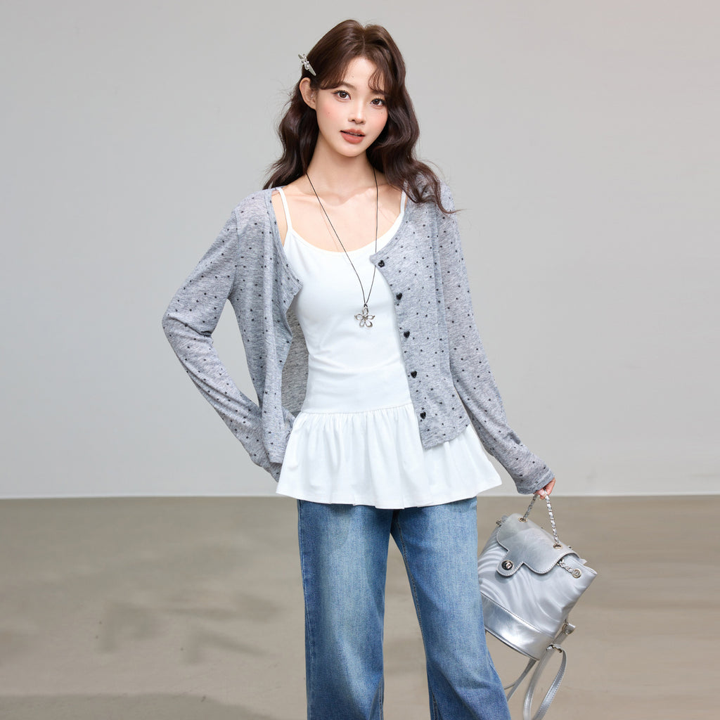 Long Sleeve T-Shirt Sun Protection Cardigan for Women Outerwear Open Front Top